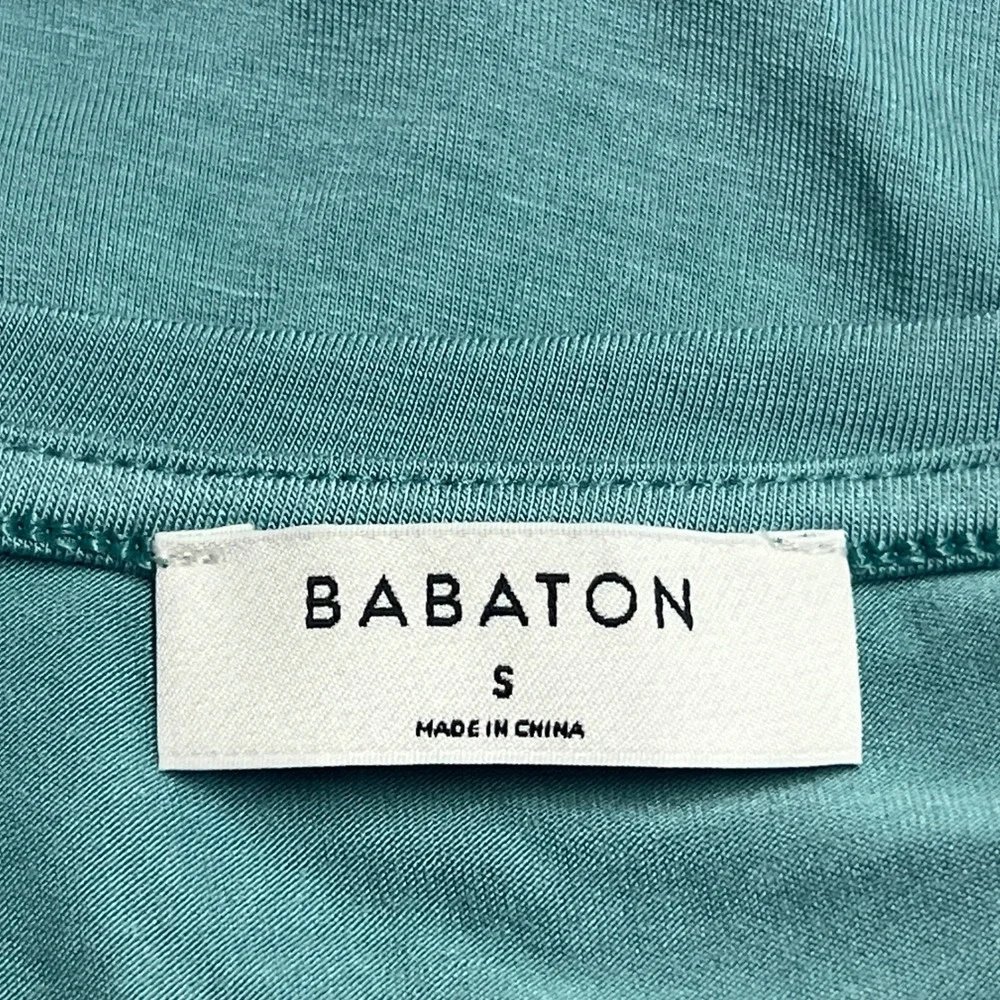 Babaton Everyday T-Shirt Womens Small Teal Solid Short‎ Sleeve Crop Top Basic